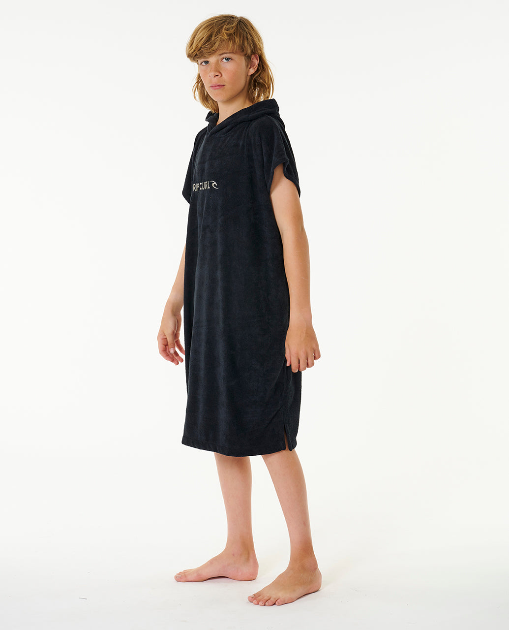 BRAND HOODED TOWEL - BOY - black/grey