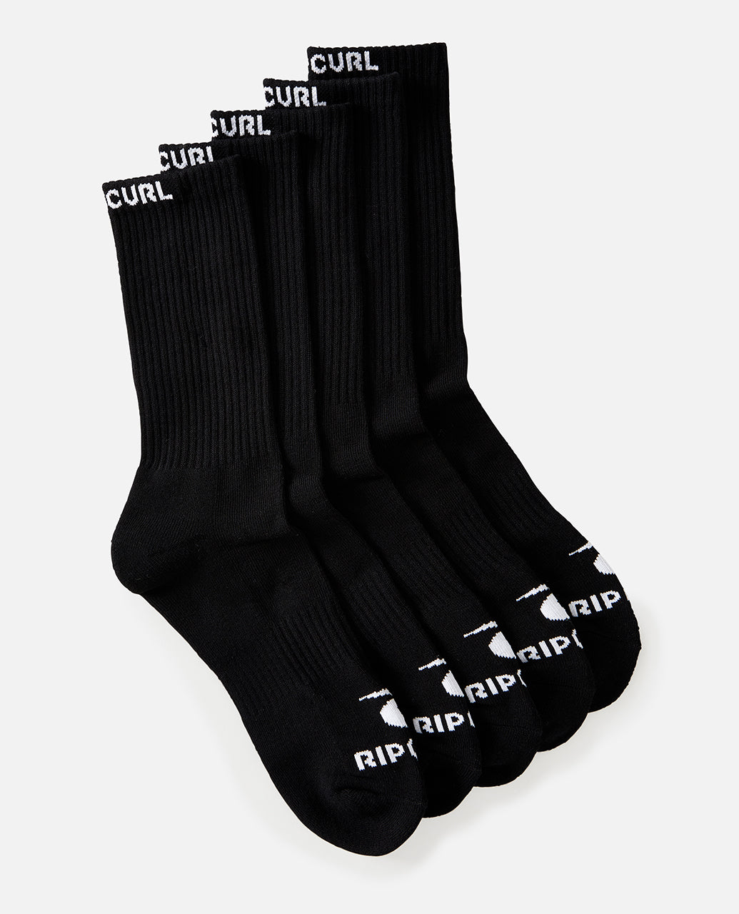 BRAND CREW SOCK 5 PK - black