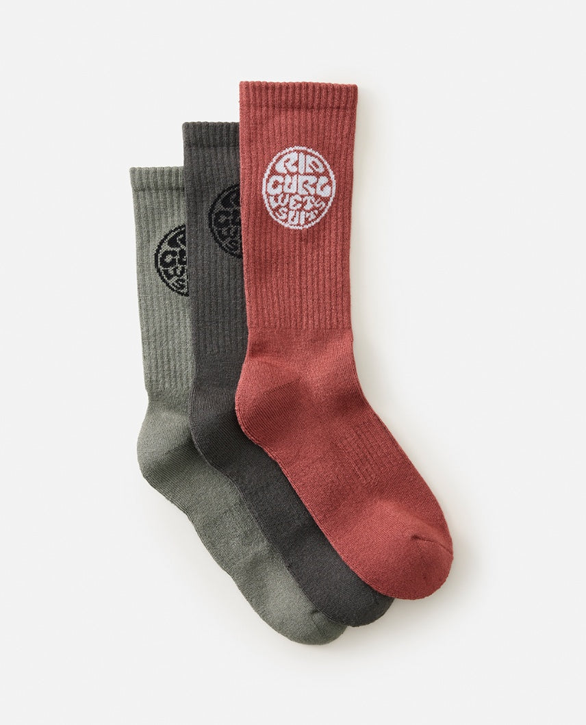 WETTY CREW SOCK 3PK - black