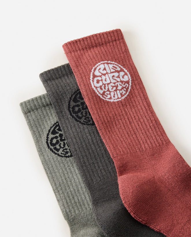 WETTY CREW SOCK 3PK - black