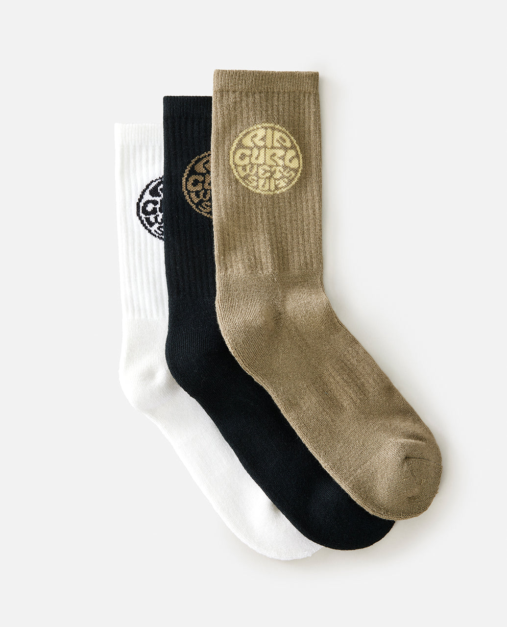 WETTY CREW SOCK 3PK - washed moss