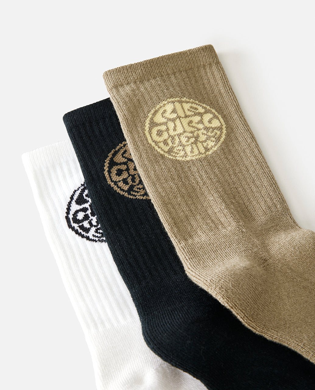 WETTY CREW SOCK 3PK - washed moss
