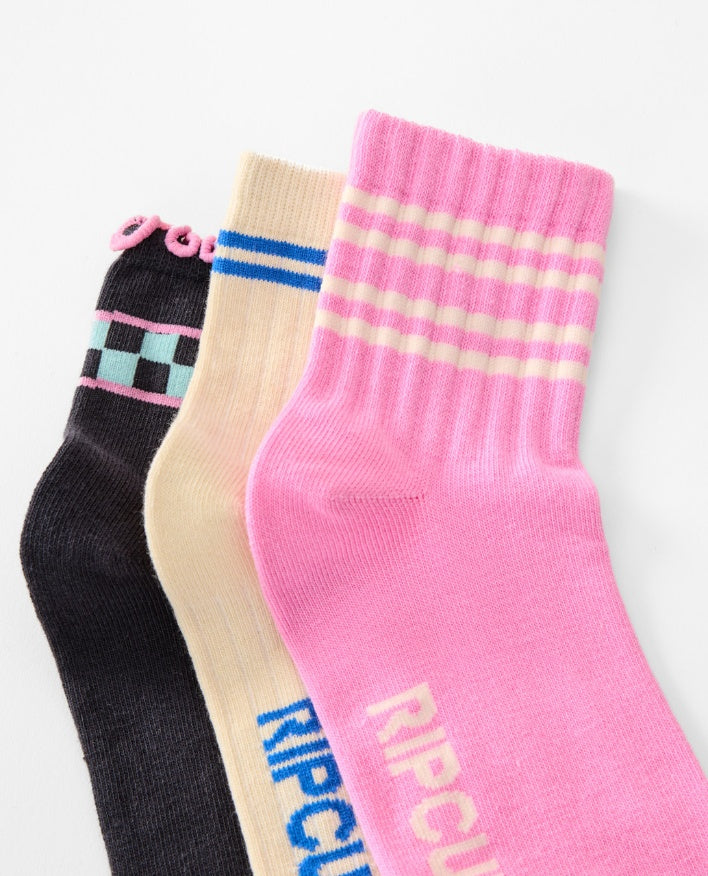 MIXED SOCKS 3PK - pink