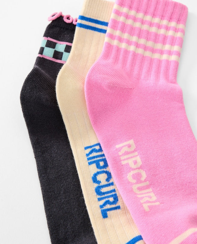 MIXED SOCKS 3PK - pink