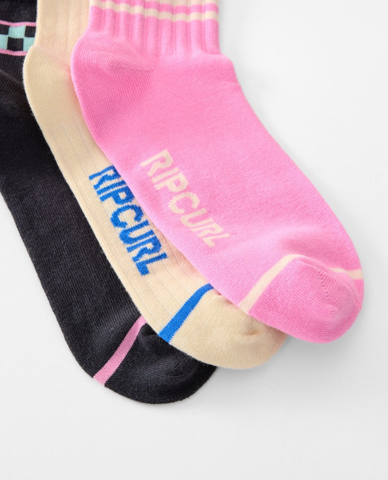 MIXED SOCKS 3PK - pink