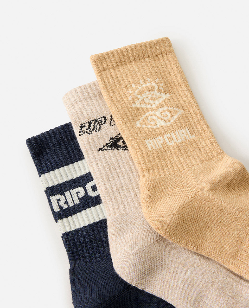 ICONS OF SURF SOCK 3-PK - almond