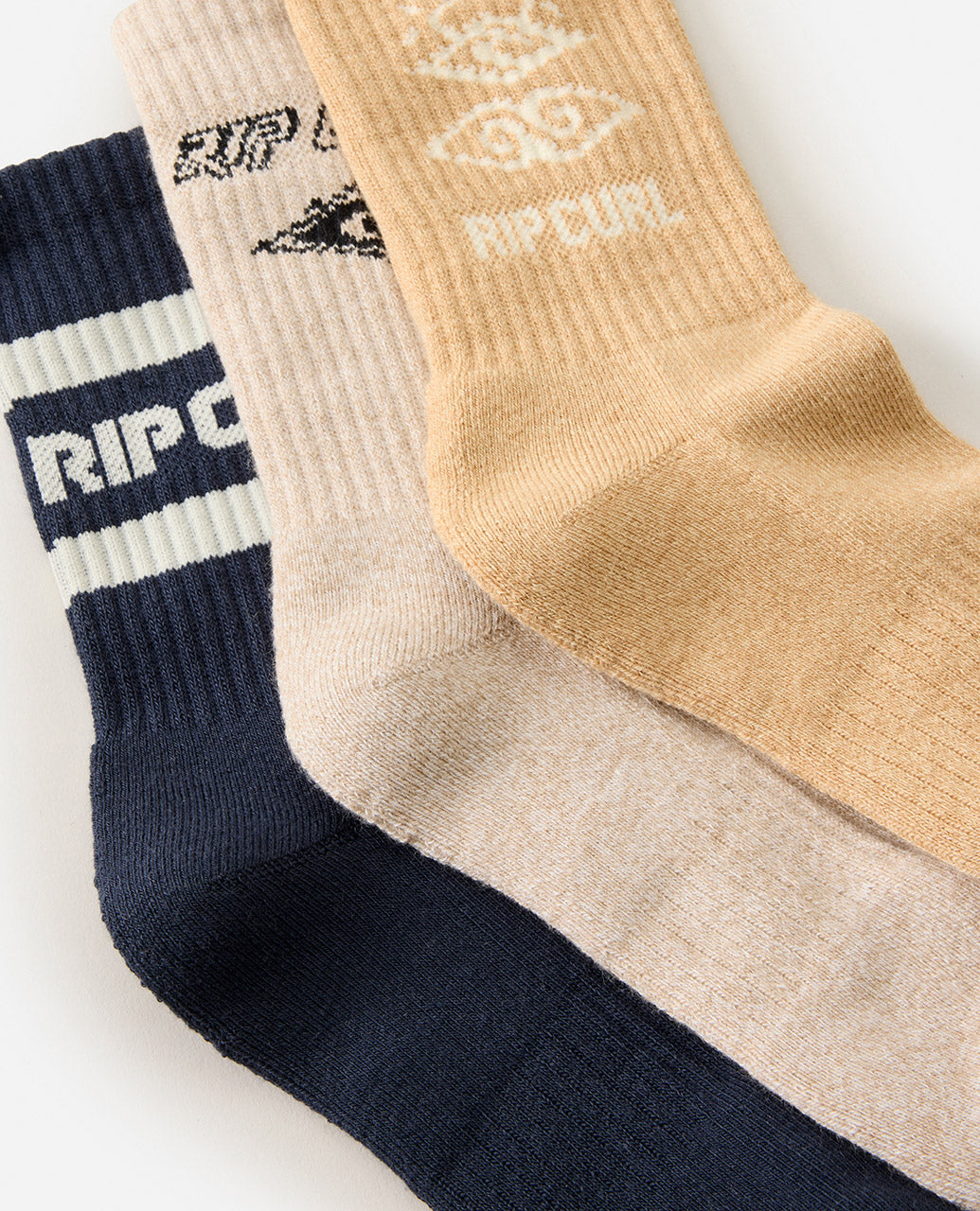 ICONS OF SURF SOCK 3-PK - almond