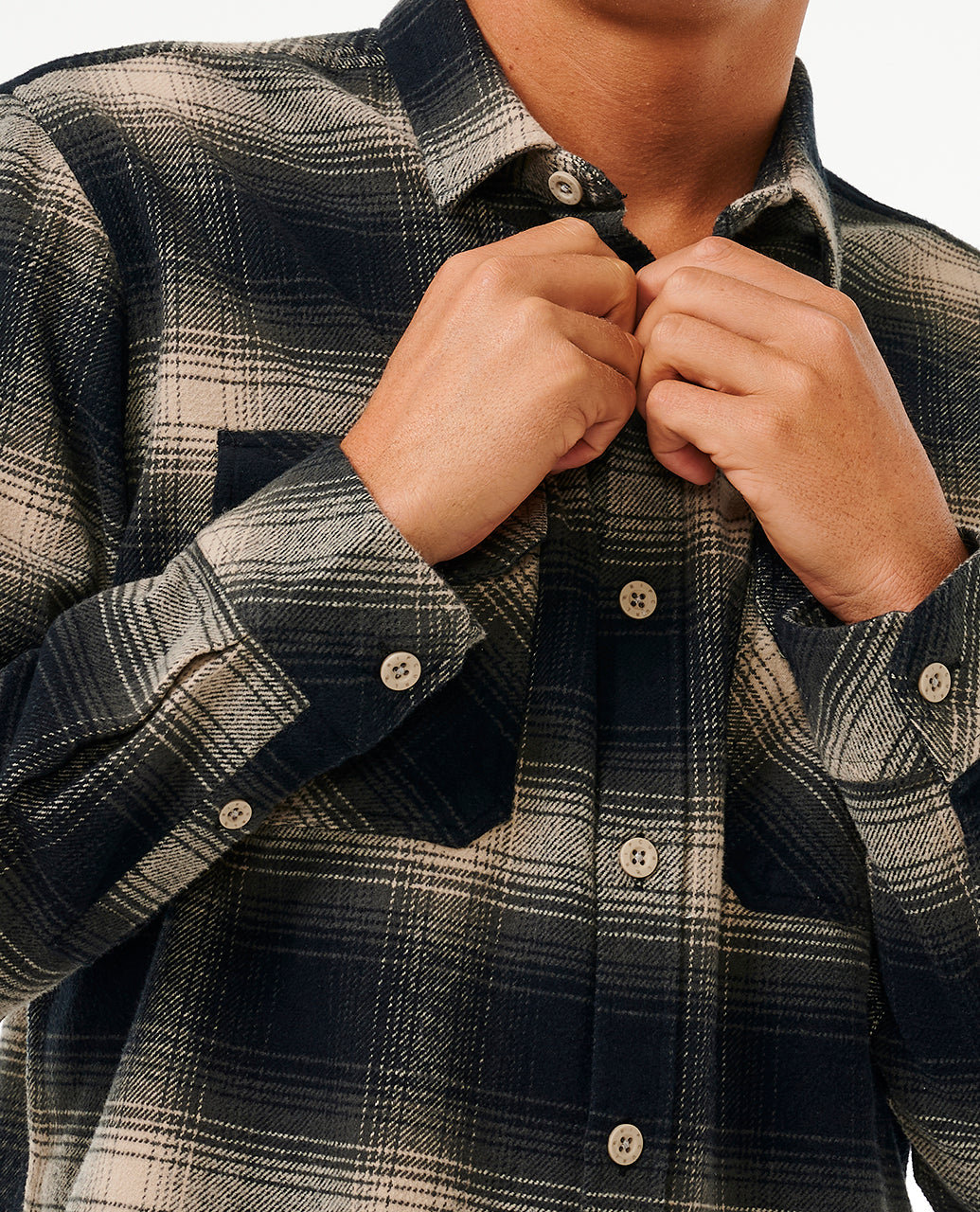 COUNT FLANNEL SHIRT - taupe