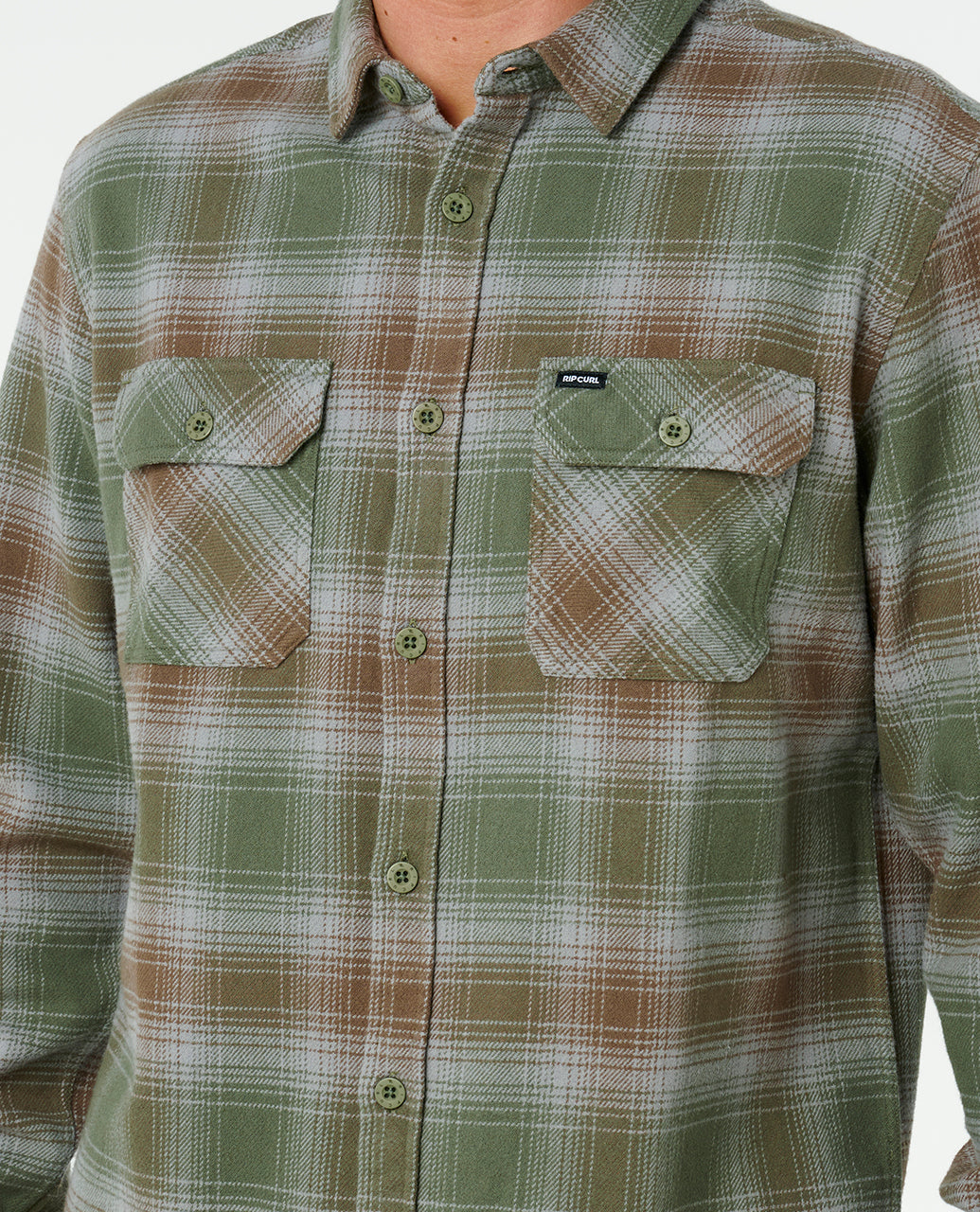 COUNT FLANNEL SHIRT - dark olive