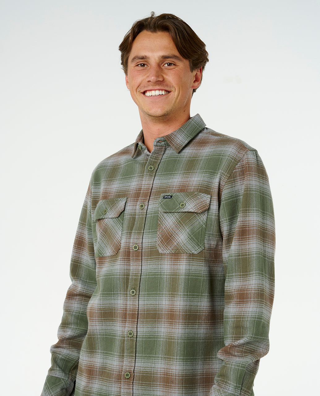 COUNT FLANNEL SHIRT - dark olive