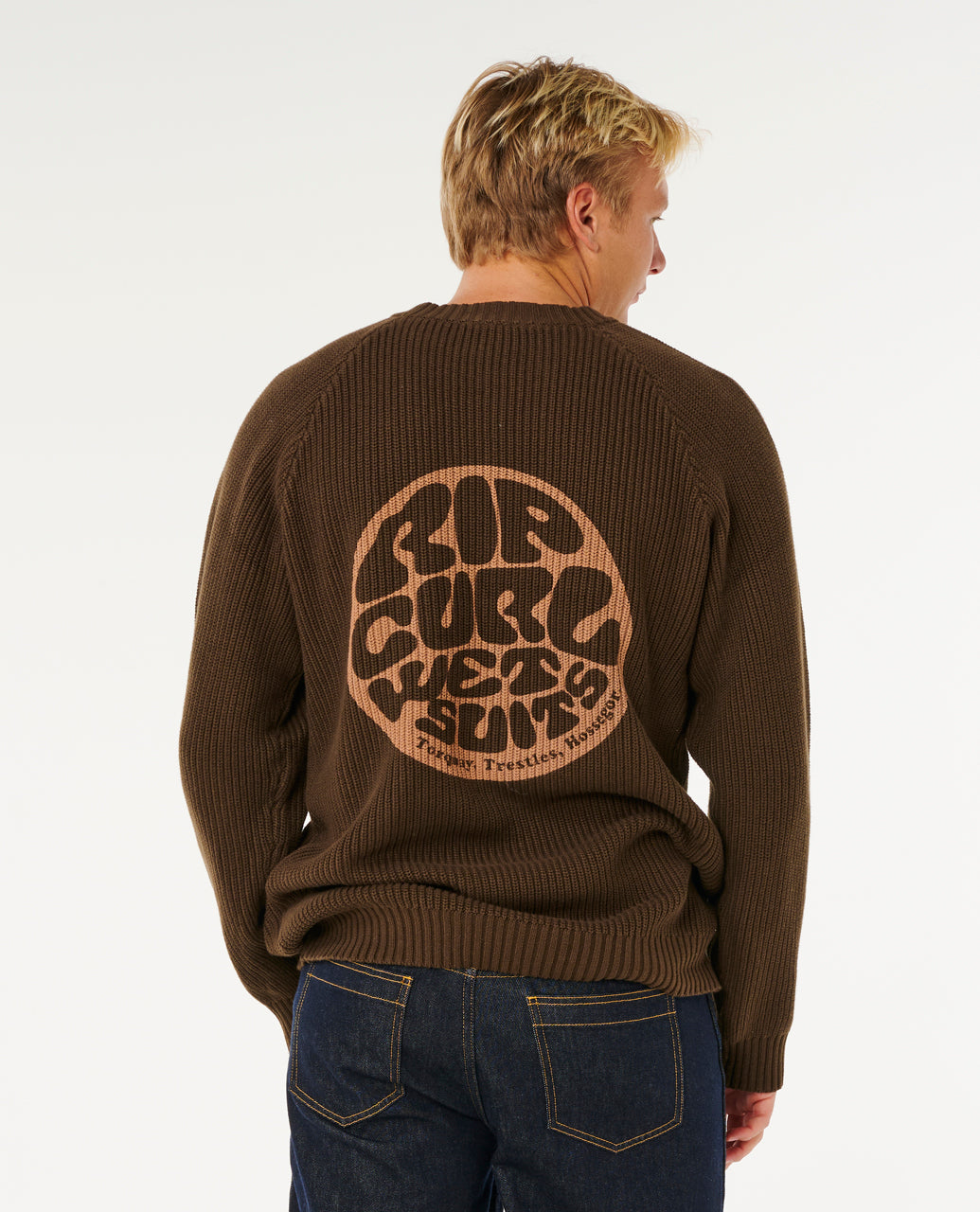 PREMIUM SURF KNIT CREW - coffee