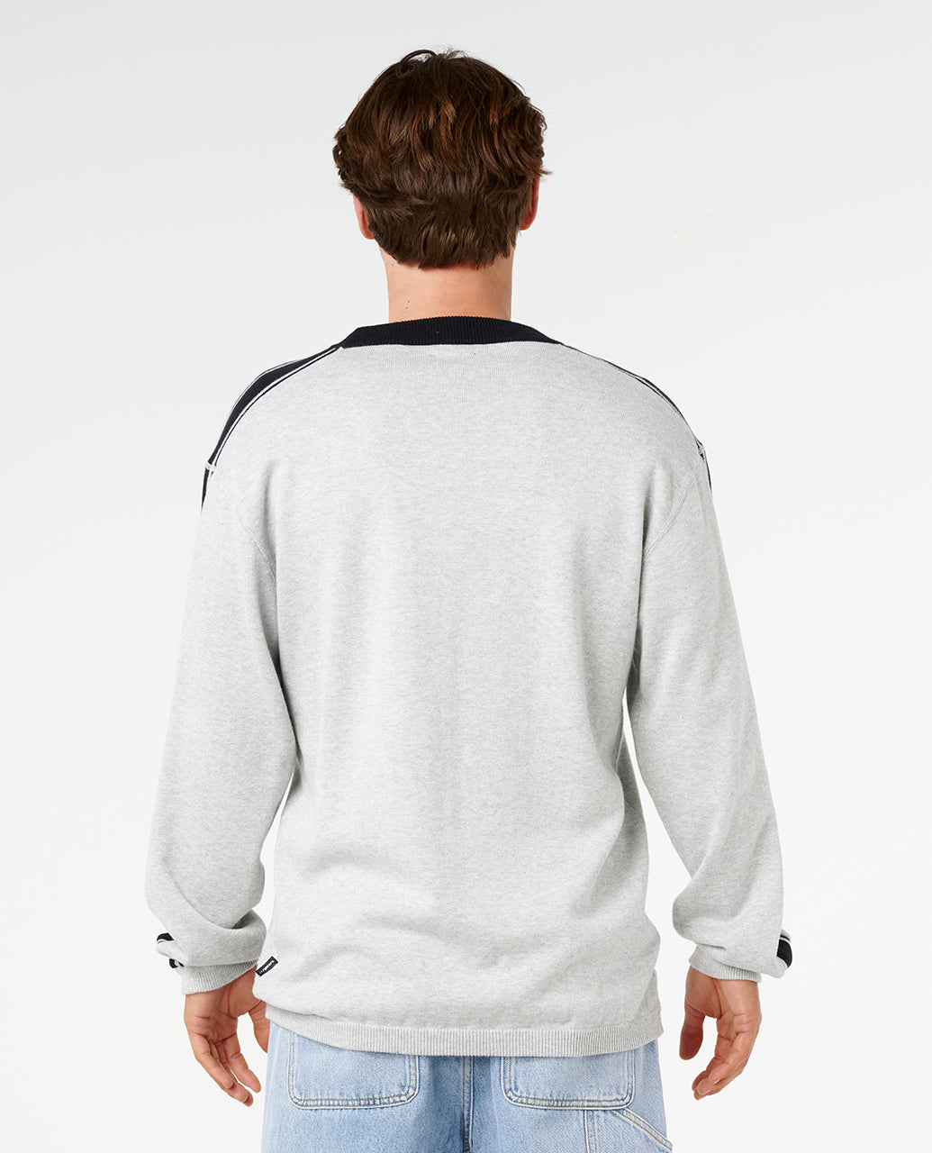 PANEL BEATER KNIT CREW - grey marle