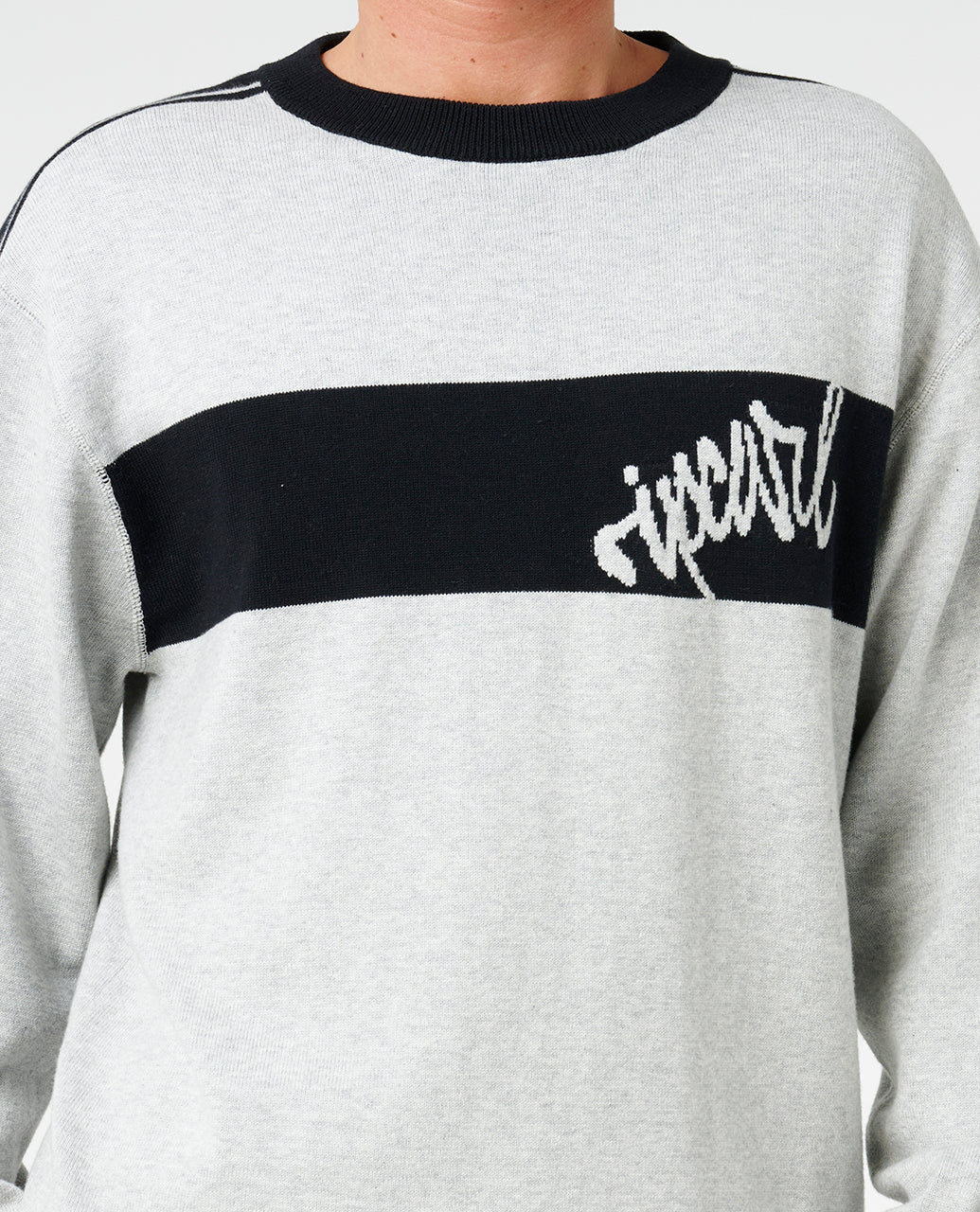 PANEL BEATER KNIT CREW - grey marle