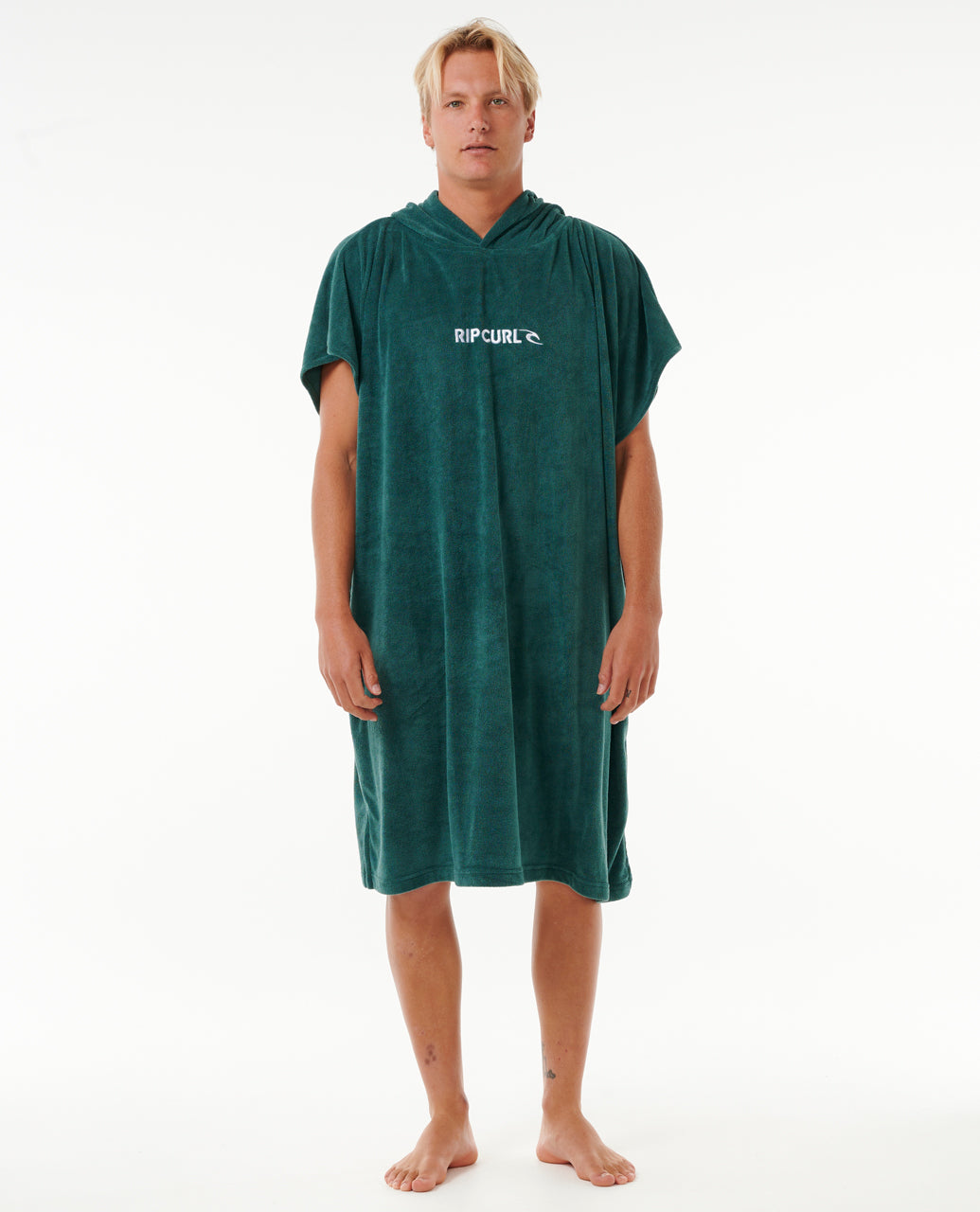 BRAND HOODED TOWEL - blue green
