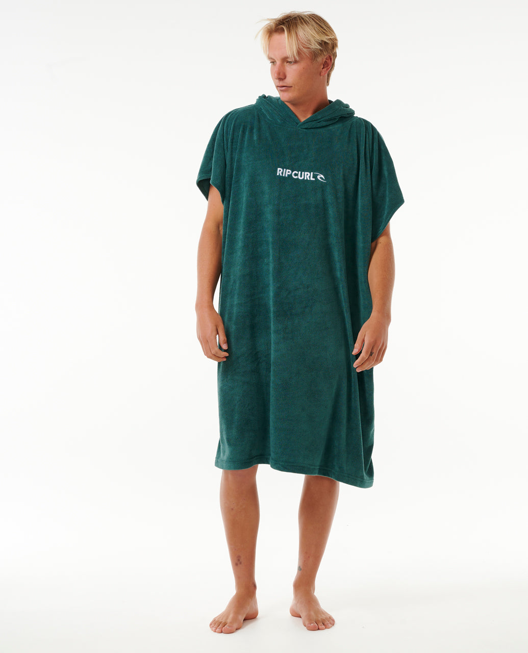 BRAND HOODED TOWEL - blue green