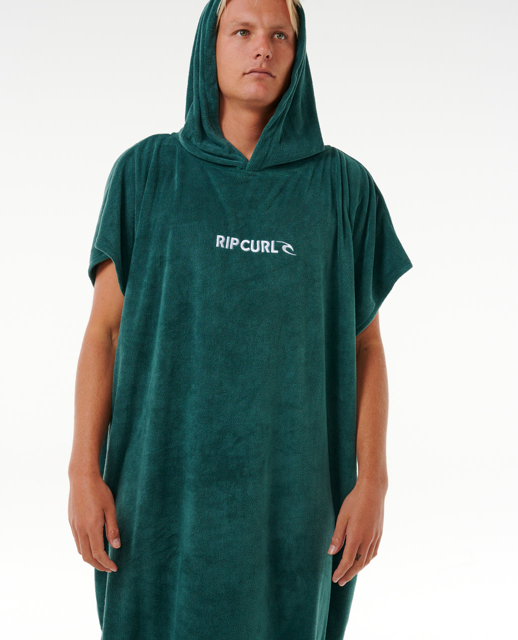 BRAND HOODED TOWEL - blue green
