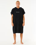 BRAND HOODED TOWEL - black/grey