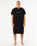 BRAND HOODED TOWEL - black/grey
