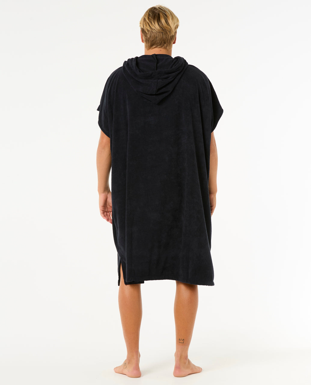 BRAND HOODED TOWEL - black/grey