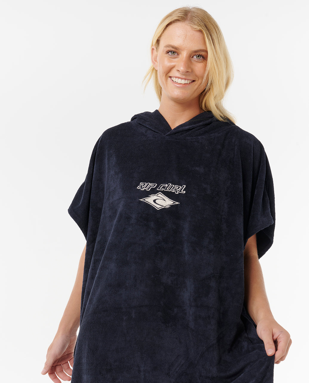 CLASSIC SURF HOODED TOWEL - black/off white