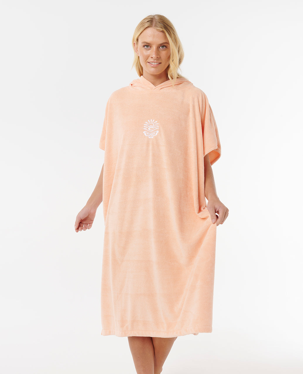 CLASSIC SURF HOODED TOWEL - bright peach