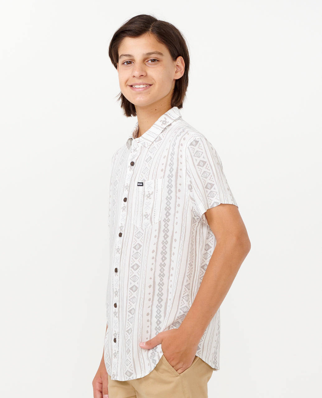 FUN TIMES S/S SHIRT-BOY - bone