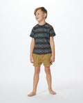 MYSTIC WAVES STRIPE TEE - BOYS - washed black