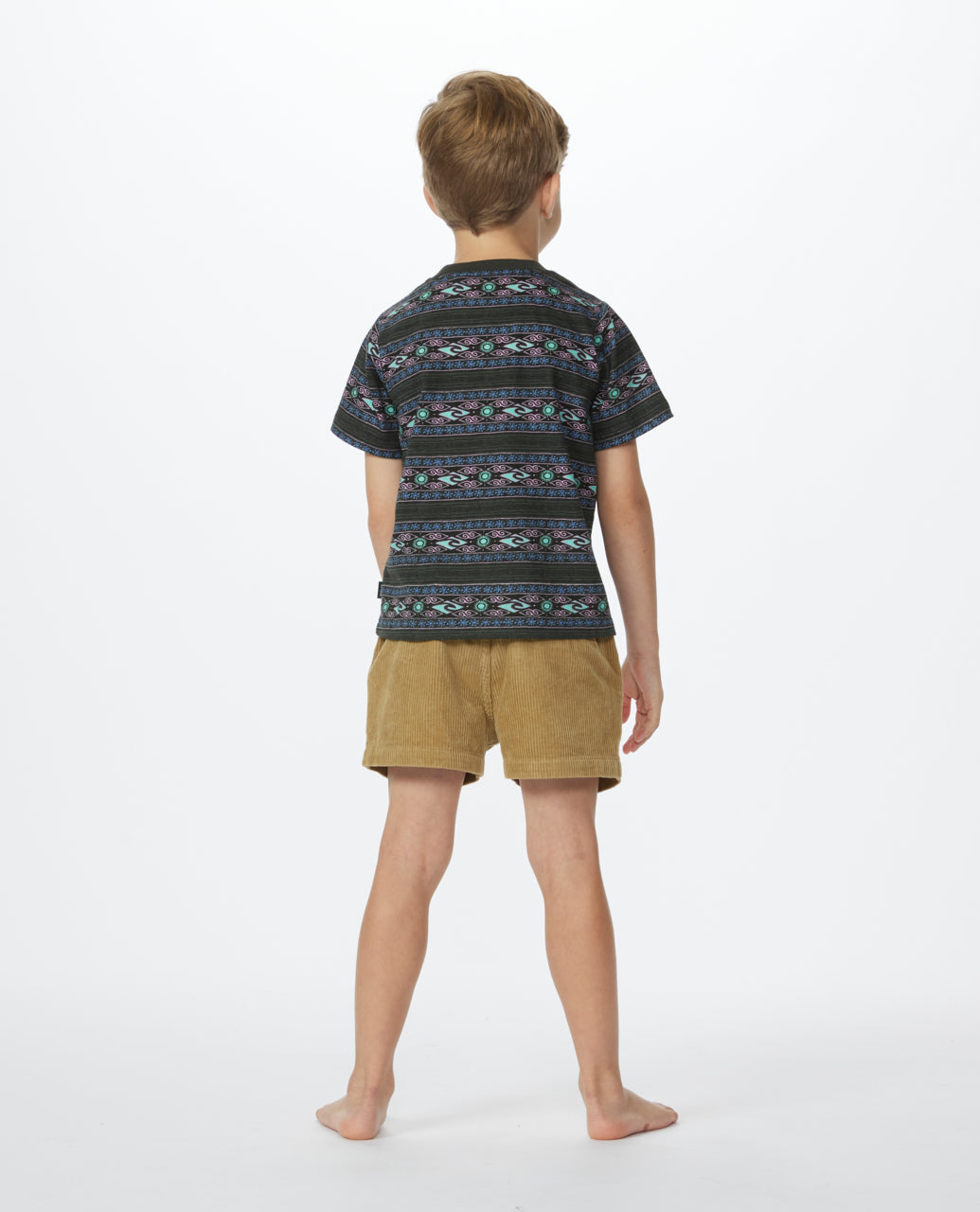 MYSTIC WAVES STRIPE TEE - BOYS - washed black
