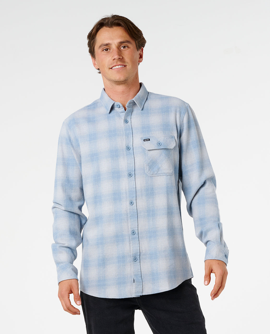 GRINNERS FLANNEL - faded denim