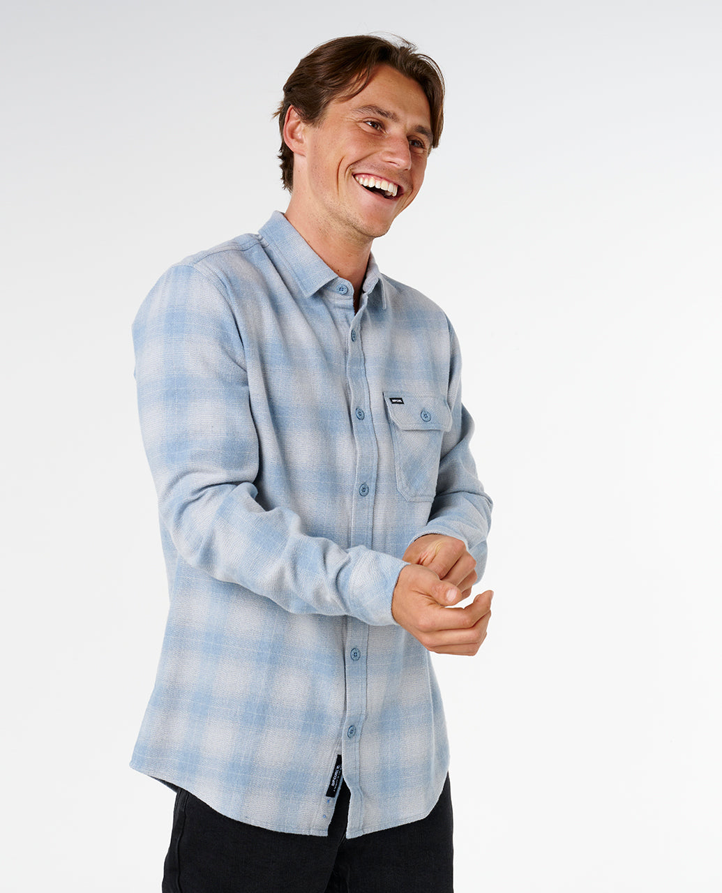 GRINNERS FLANNEL - faded denim