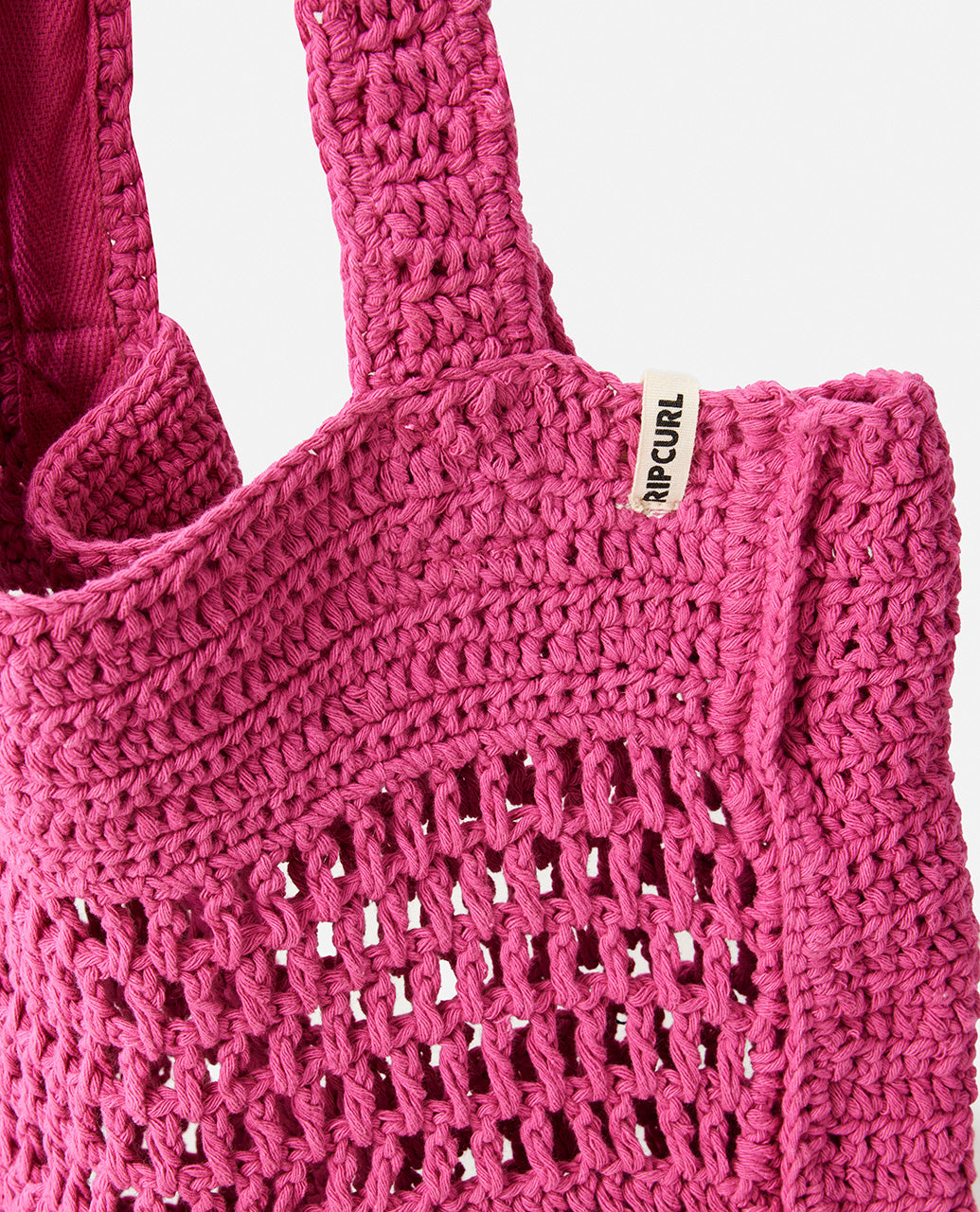 HOLIDAY CROCHET 8L TOTE - hot pink