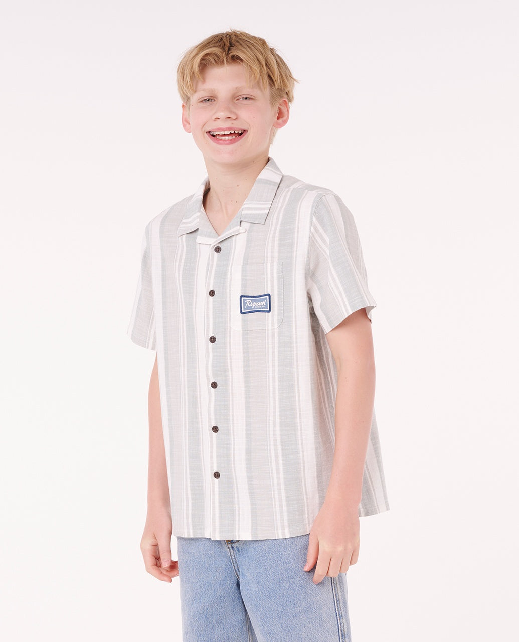 MOD CALI STRIPE SS SHIRT BOY - bluefin