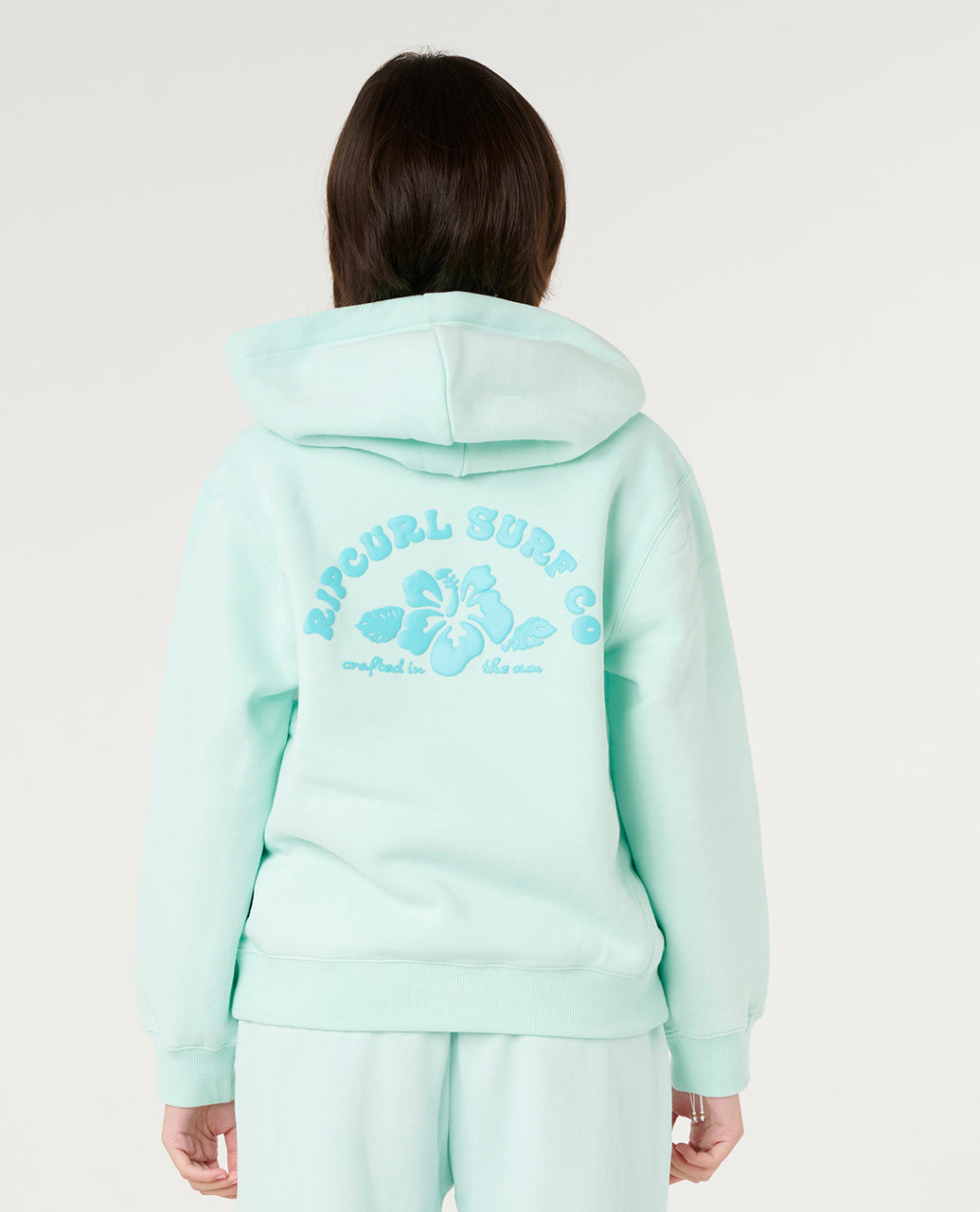 HIBISCUS HEAT HOOD-GRL - light sea blue