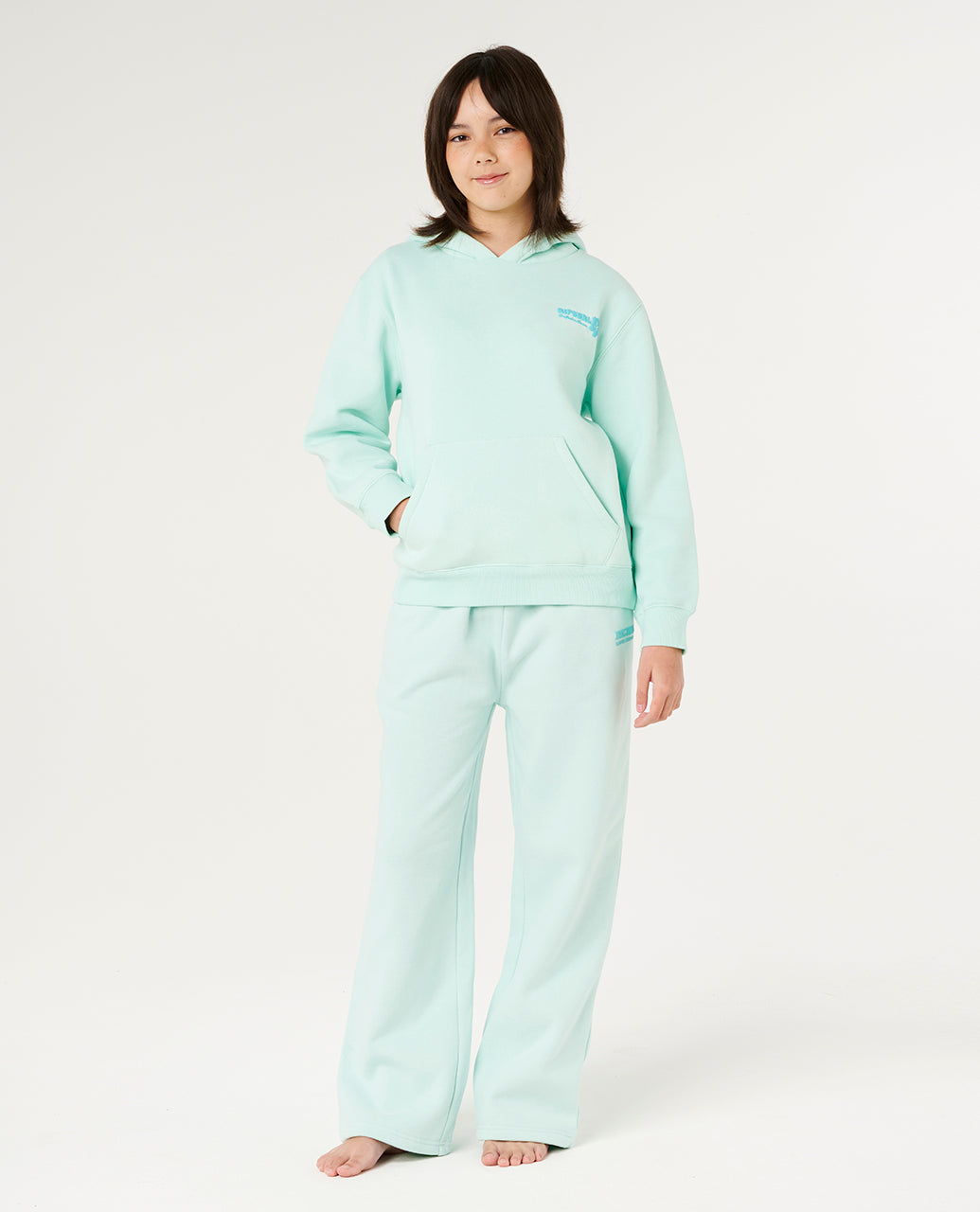 HIBISCUS HEAT HOOD-GRL - light sea blue