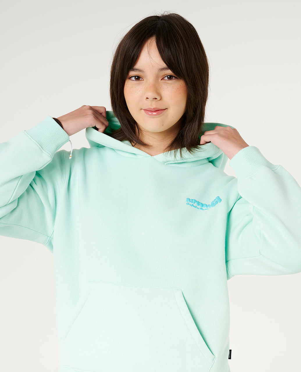 HIBISCUS HEAT HOOD-GRL - light sea blue