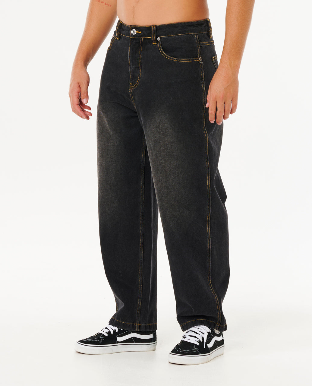 INNER VISIONS DENIM PANT - dk acid blk