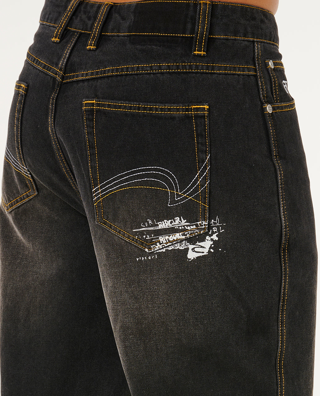 INNER VISIONS DENIM PANT - dk acid blk
