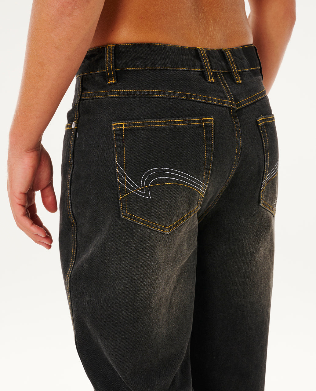 INNER VISIONS DENIM PANT - dk acid blk