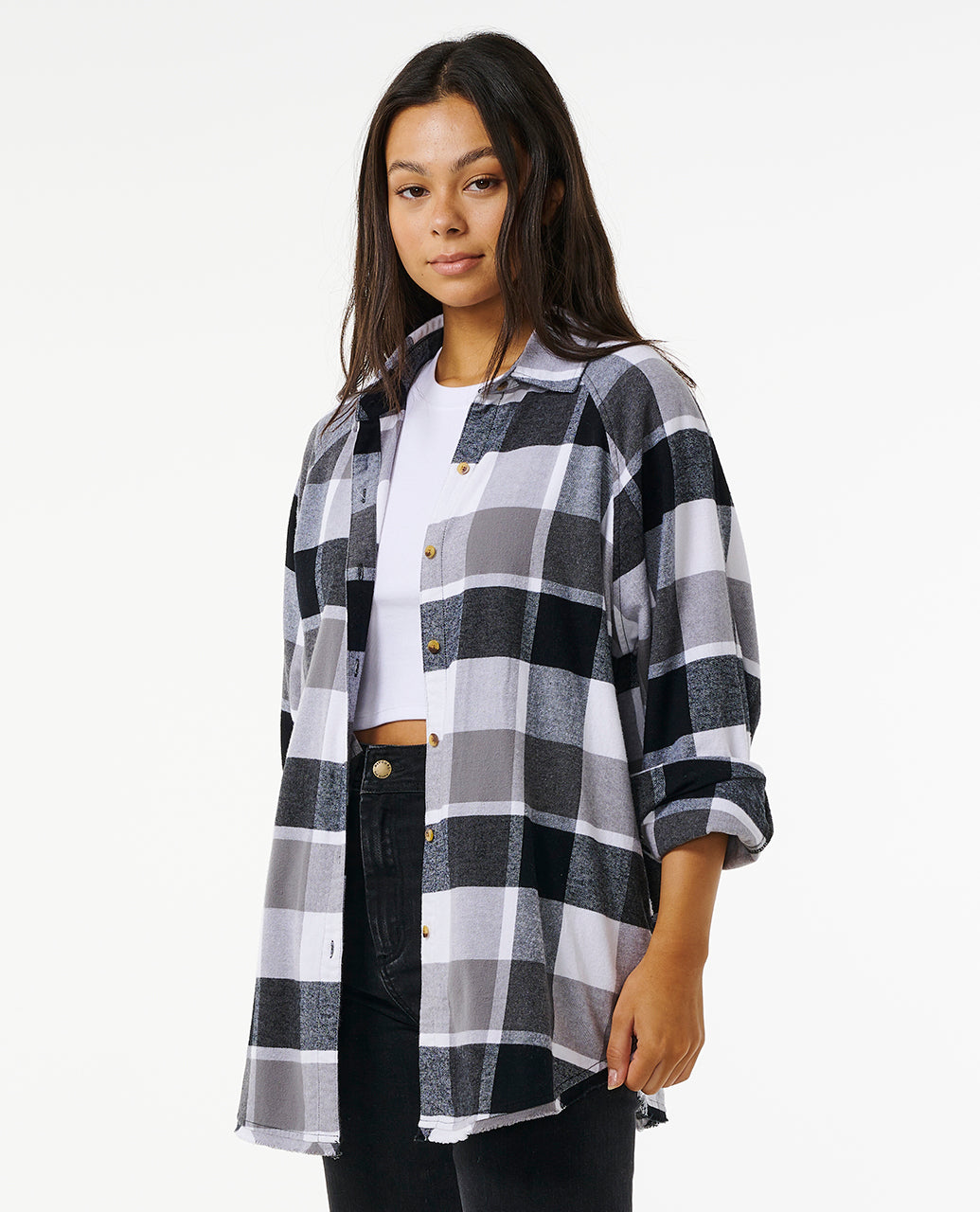 PACIFIC DREAMS COTTON FLANNEL - charcoal