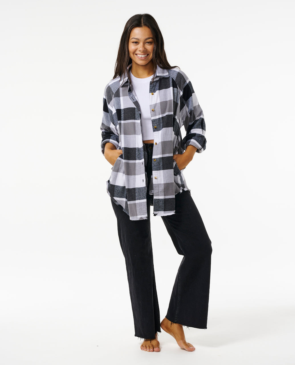 PACIFIC DREAMS COTTON FLANNEL - charcoal