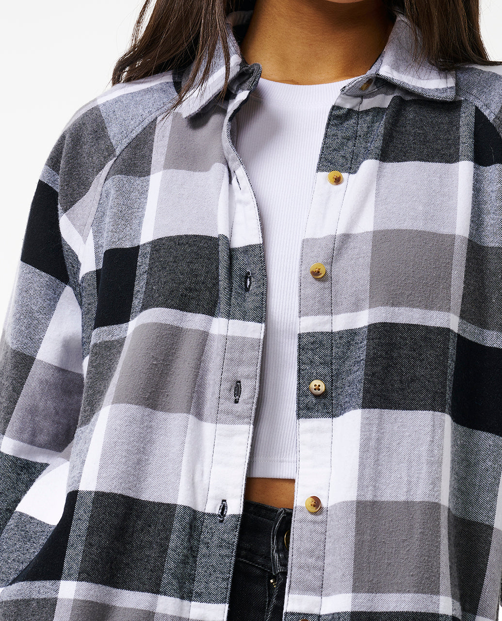 PACIFIC DREAMS COTTON FLANNEL - charcoal