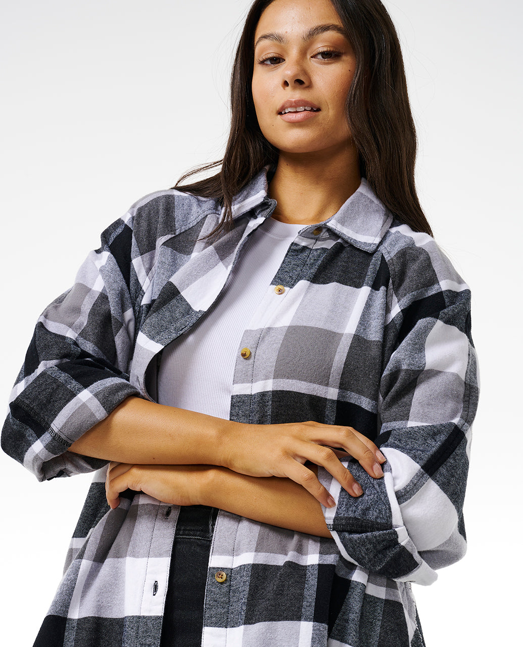 PACIFIC DREAMS COTTON FLANNEL - charcoal