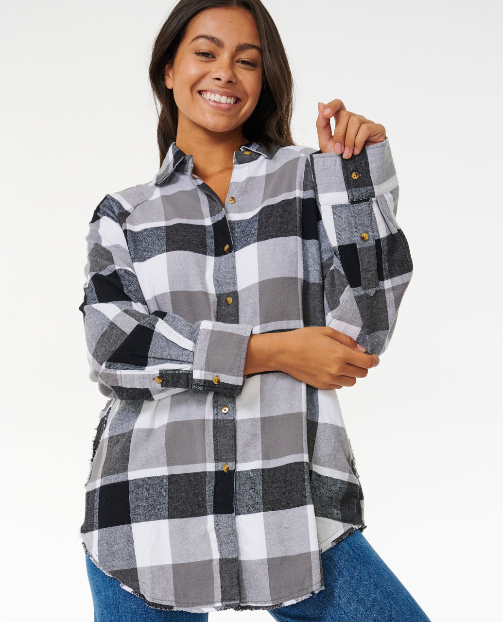 PACIFIC DREAMS COTTON FLANNEL - charcoal