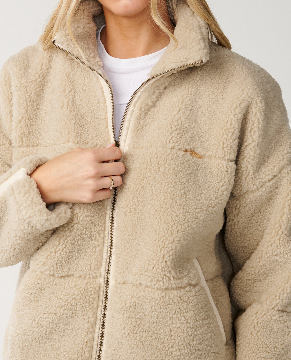 CALA NIGHTS SHERPA JACKET - natural