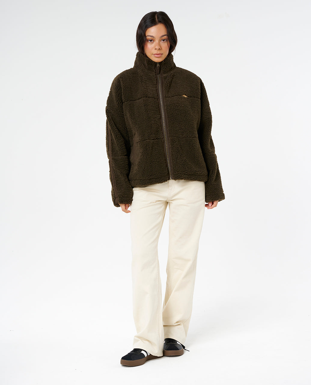 CALA NIGHTS SHERPA JACKET - black olive