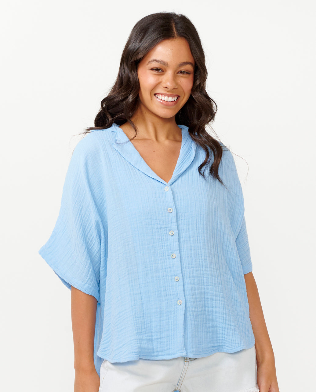 PREMIUM SURF S/S SHIRT - mid blue