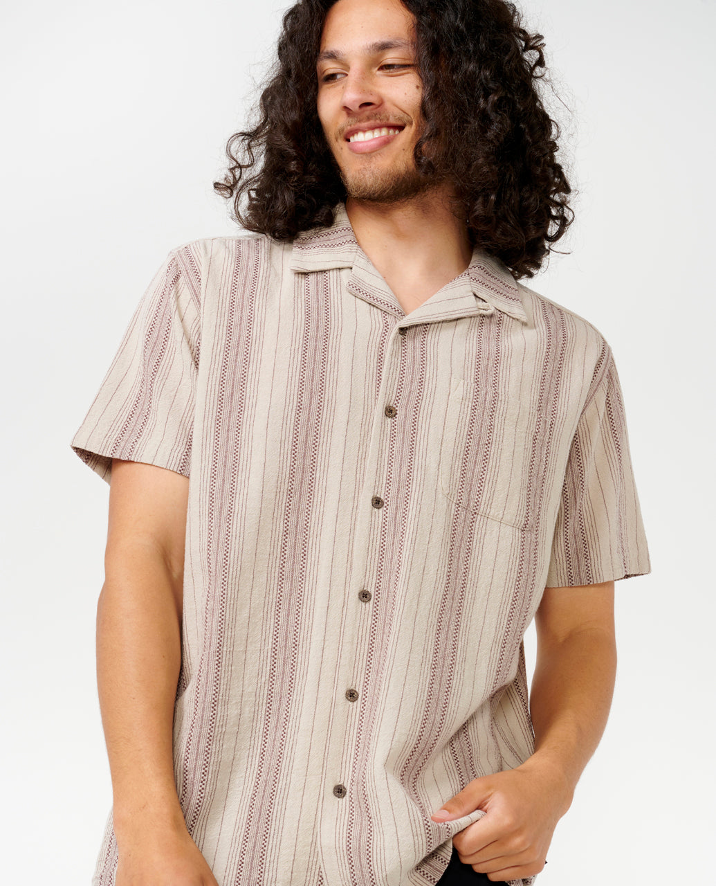 CHECK MATE S/S SHIRT - bone