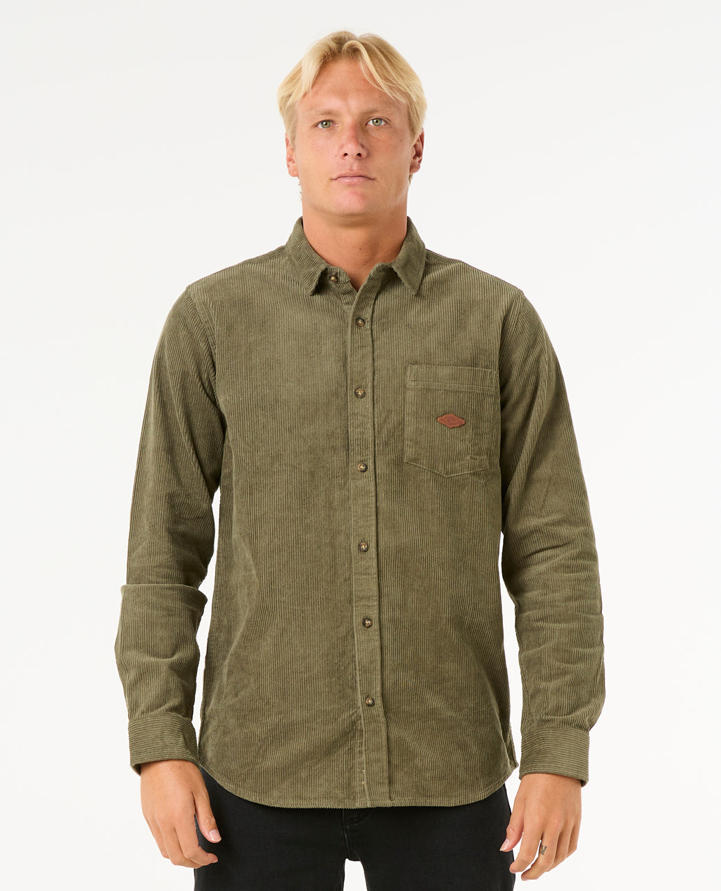 CLASSIC SURF CORD L/S - dusty olive