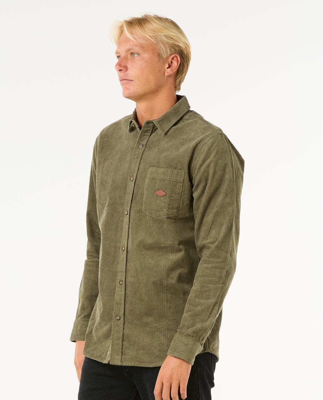 CLASSIC SURF CORD L/S - dusty olive