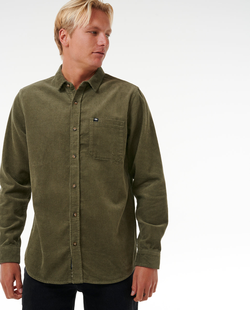 CLASSIC SURF CORD L/S - dusty olive